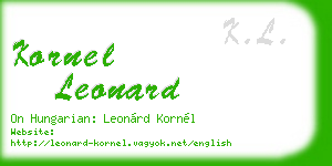 kornel leonard business card